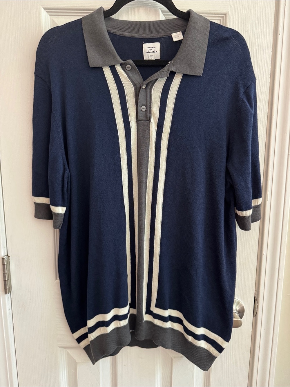 MAX ‘N CHESTER Knits Short Sleeve Collared Polo Sweater Size XL